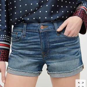 JCrew High Rise Denim Shorts in Faded Indigo